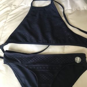 Aerie bikini set: Dark blue crochet